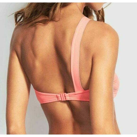 Seafolly Active Ring Front Bandeau Bikini Peach - Picture 2 of 6